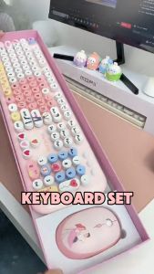 FANTASY T MALL Disney Exclusively Authorized PRINCESS Collection Super Cute Girls Wireless Keyboard Mouse Set SMK-648M2AG Personalized Unique Office Keyboard and Mouse Combo with Patterned Design and Folding Foot Pad Comfortable Typing Plug and Play