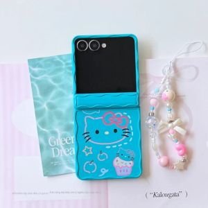 Sanrio | Ốp Điện Thoại Hello Kitty Cho Samsung Galaxy Z Flip 8/7/6/5 Hình Hoạt Hình Dễ Thương Chống Sốc Có Dây Buộc - Chống Trầy Xước Chống Bụi