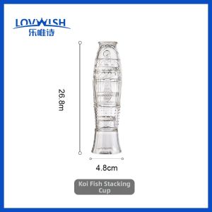 NERVISHI | Year of Fishes Stacking Carp Cup Set Glass Tea and Water Cups Gift
