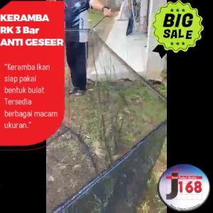 Keramba Ikan No.1 terbaik waring jaring RK 3 bar anti geser bentuk bulat diameter 3 meter tinggi 1 meter siap pakai