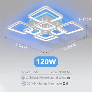 Modern LED Ceiling Pendant Lamp Backlight with Remote Control Smart Ceiling Chandelier for Showroom Restaurant Gloss Lighting