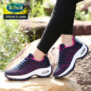 Scholl Outdoors Women Sneakers Shoes for Women Breathable Mesh Lace-up Air Cushion Running Shoes for Women Plus Size 41 42 Fashion Versatile Black Sneakers for Women Low Cut Sneakers Women