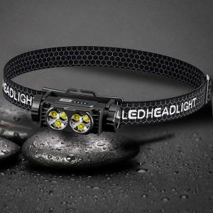 White 6 LED headlamp Fishing headlight Torch Hunting Type-C USB 3 Modes lamp Camping Headlamp Flash Magnetotail light head