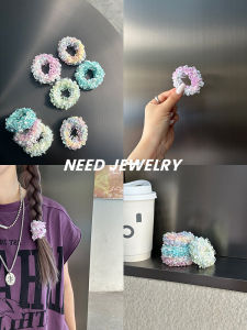 K-style Ins New Arrival Ice Cream Color Lace Hair Rope Xiaoqing New Ponytail Bun Basic Hair Ring Rubber Band for Women