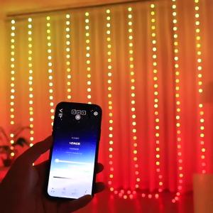 Smart LED Curtain Lights 3mx3m 300Leds USB String Lights with Bluetooth App Timer Music Sync Christmas Curtain String Outdoor