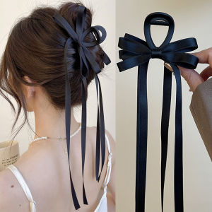 1 ชิ้น ผมกิ๊บหนีบผมโบว์ริบบิ้นผ้าซาติน เรียบง่าย สง่างาม คลิปสปริงกิ๊ฟติดผม คงที่ ปาร์ตี้ ย้อนยุค