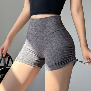 OMG MINUTE | High Waist Drawstring Peach Lifting Tight Yoga Shorts