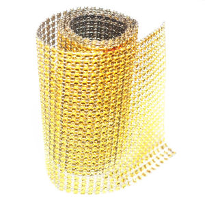 24 Rows 2 Yards Plastic Rhinestone Mesh Trim Silver ABS Sewing Craft Plastic Rhinestone Ribbon For DIY Wedding Party Decoration