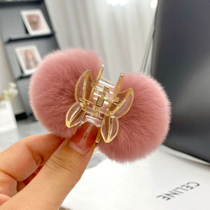 ตุ๊กตาผมกรงเล็บตุ๊กตาฉลามคลิปปูคลิป Hairball กิ๊บปุยขนยาวจับคลิปปิ่นปักผมอุปกรณ์ผม