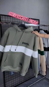 Dezirose Sweater Hoodie Jumper Pria Wanita Kombinasi Stripe Fleece Tebal Premium Distro Size M-XXL