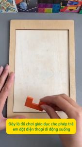 Đồ chơi xếp hình bằng gỗ nhiều màu giúp phát triển tư duy