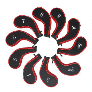 10pcs Golf Club Head Covers Set  Zipper Headcovers For Golf Clubs Iron Covers  Accessories