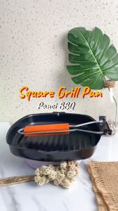 KAMJE Panci Wajan Teflon Panggangan Pemanggang BBQ Anti Lengket Square Grill Pan Foldable KMJ060