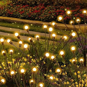 Solar Garden Lights Starburst Swaying When Wind Blows Solar Lights Outdoor Waterproof Decorative Light Christmas Decorate Lamps for Yard Patio Pathway Decoration