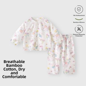TONGLIANCHUXIN | Bamboo Muslin Baby Pajama Set Summer Long Sleeve
