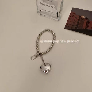 Kknar Colorful Thin Beaded Mobile Phone Lanyard Sweet Cool Ins Style Keychain Girl Heart Anti-Fall Loss Prevention Popular Hanging Ornament