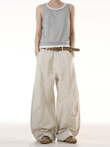 MADWITCH American Deconstructed Workwear Casual Pants Loose Silhouette Vintage High-End Feeling Mens Womens Bent Knife Long Trousers