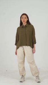 Greenlight Kemeja Wanita Bat Sleeve Cotton Slub  CG101223
