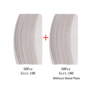 100Pcs Replacement  SandPaper Nail File With Metal Handle Removable  Buffer 100/180 Double-sided Strips Manicure Nail Art Files