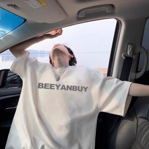 American Retro Cotton Short Sleeve T-Shirt Mens Summer Loose Versatile Half Sleeve Trendy Casual round Neck Top for Men