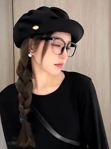Korean Women Plain Color Foldable Newsboy Cap Beret Hat