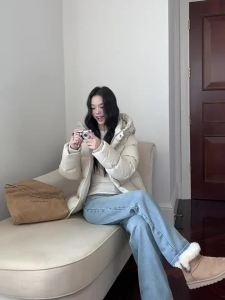 ALOHA LU | Áo Khoác Nữ Có Mũ Quilted 90% Lông Vịt Trắng