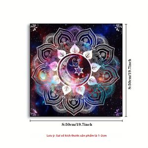 VIKAMA Galaxy Mandala Tarot Bàn Thờ Vải Vũ Trụ Phù Thủy Bói Toán Thảm Để Đọc Tarot Tâm Linh Chiêm Tinh Học Trang Trí Nhà Phong Cách Hiện Đại Polyester