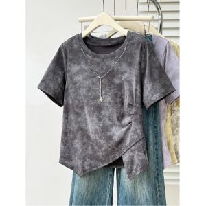 AIYITI | Stylish Tie-Dye Short Sleeve T-shirt Summer New Style Plus Size Womens Top