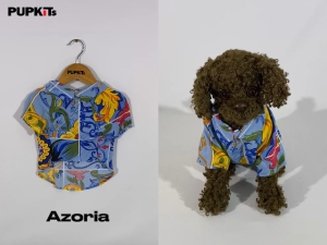Pupkits Pet Shirt | Soft Cotton Dog Shirt for Dogs & Cats | Hawaiian Style with Snap Buttons