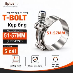 Bộ 5 Kẹp Ống Lò Xo Inox T-Bolt Đa Năng 28-110mm Có Thể Điều Chỉnh Tự Bù Cho Ô Tô Moto & Công Nghiệp Pi