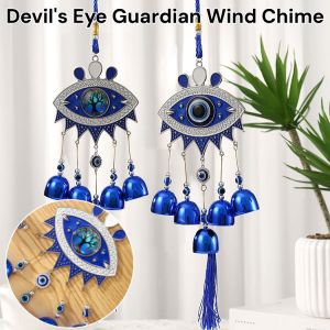 Devils Eye Guardian Wind Chime Evil Eye Amulet Good Luck for Home Living Room Wall Home Decor Gift