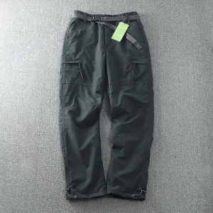 Waterproof Windproof Fleece-Lined Outdoor Pants Mens Straight-Leg Casual Trousers With Multiple Pockets For Winter