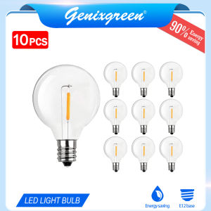 G40 LED Replacement Bulbs 1W E12 Screw Base Shatterproof Energy-Saving Bulbs 10Watt Equivalent Warm White Decoration Lamp Bulb for Outdoor String Lights