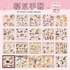 Mr.paper | Mr.Paper 20 Tờ Vuông Die-Cut Sách Dán Hình Thú Cưng Dễ Thương Đề Can Cho DIY Tạp Chí Scrapbooking Kawaii Đồ Thủ Công
