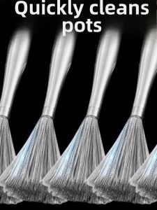 Multi-Functional Stainless Steel 304 Kitchen Brush Cleaner Steel Wire Brush for Washing Pots Durable Household Cleaning Tool