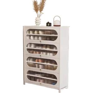 Dustproof Multi-Layer Shoe Cabinet with Flip-Up Door