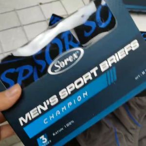 Celana Dalam Pria Sorex Sport 3003 1 Kotak Isi 3PCS Bahan Katun Size S-XL / Celana Dalam Brief Sorex Sport Karet Lebar 3003