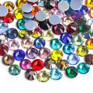 ss3ss4ss8ss12ss34 Hot fix Rhinestone Glitter Strass Flatback Glass Crystal Hotfix stones Iron on Rhinestones For Garment
