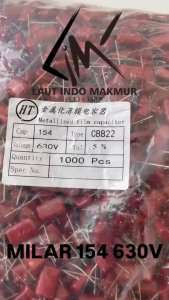 5 BUAH MILAR 154J 630V MILAR 154 630V KAPASITOR MYLAR 630 VOLT ups ST