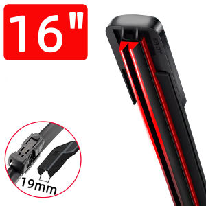 PINMOAP Dual Rubber Strip Car Windshield Wiper 19mm 14"16"17"18"19"20"21"22"24"26"Car Natural Rubber Strip Silent Wiper Blade