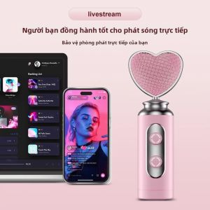 Micro USB Chơi Game Hình Trái Tim Màu Hồng Tích Hợp Điều Khiển Âm Lượng Tắt Tiếng Một Chạm Dành Cho Streamer PC Game Thủ Người Sáng Tạo Video - Cắm Là Chạy