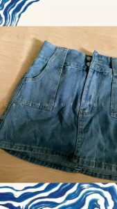 【READYSTOCK】High waist denim skirt with liner A-line denim skirt vintage 现货高腰牛仔裙 裤裙 A字牛仔裙 百搭牛仔裙有内衬