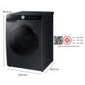 SAMSUNG Combo AI EcoBubble เครื่องซักผ้า/อบผ้า ฝาหน้า Inverter 12/7 kg รุ่น WD12DG6B85BBST. 