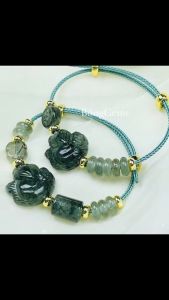 vòng tay nữ hồ ly thạch anh tóc xanh tự nhiên vip mix đồng điếu tóc xanh charm xu kim tiền tóc xanh lu thống và cỏ 4 lá thạch anh tóc xanh vip vòng tay đá phong thủy hợp mệnh mộc mệnh hỏa trang sức thiết kế đủ hóa đơn thẻ bảo hành
