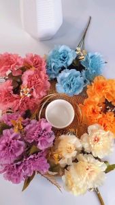 Bunga Carnation Premium Cabang 5 & Bunga Buket Artificial