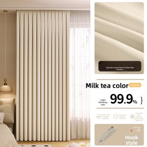 SHULIAN | Antibacterial Total Blackout Soundproof Easy-Install Rod Curtains Sunscreen Heat Insulation