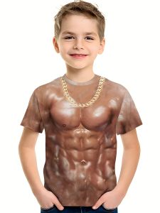 Hot Toys | 2026 Hot Selling Fashionable Mens Summer Fun New Adult Muscle Pattern T-shirt Outdoor Street Wear Vivid Scene T-shirt