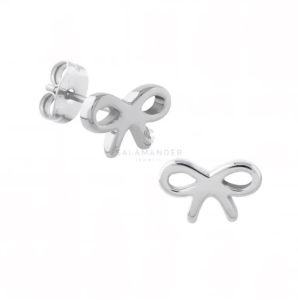 bow stud earrings - ต่างหูสตัด ต่างหูรูปโบ คู่ สแตนเลส เกรด 316L