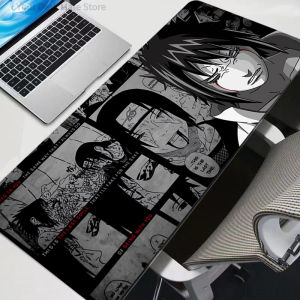 Bandai | Desk Mat Black And White Mousepad Anime N-naruto Mouse Pad PC Accessories Gamer Keyboard Pad Sasuke Uchiha Gaming Extended Mats