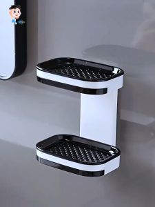 Japanese Original Wall Mounted Non Drilling Soap Box with Drainage Function Bathroom Soap Tray with Double-layer Drainage Function Portable Soap Tray Storage Rack Bathroom Accessories